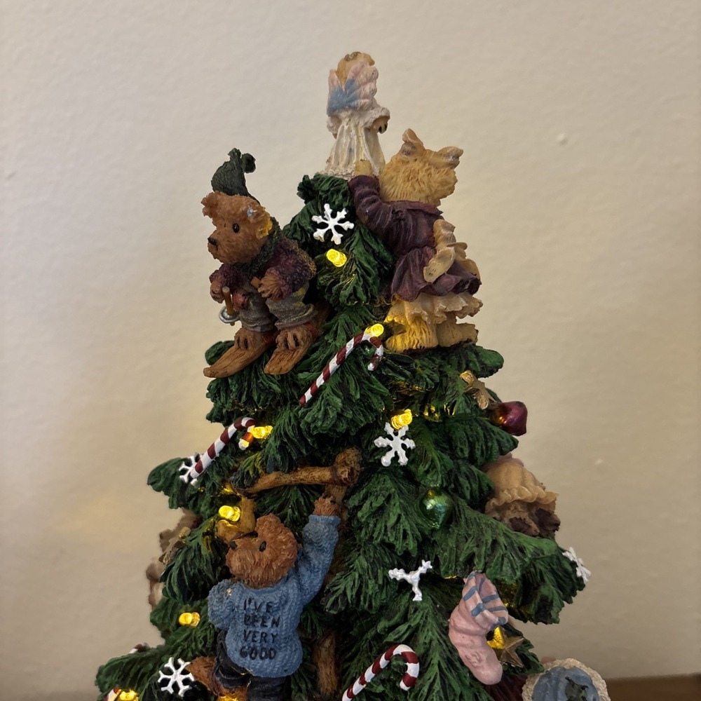 Danbury Mint Boyds Bears Christmas Tree Lighted  13" Teddy Bear‎ Tree Excellent - Picture 8 of 10